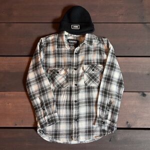 TONY HAWK BOYS FLANNEL SHIRT MEDIUM 10/12 WITH YOUTH VANS BEANIE